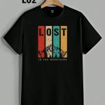 تیشرت مشکی سوپر پنبه طرح LOST
