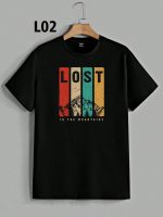 تیشرت مشکی سوپر پنبه طرح LOST